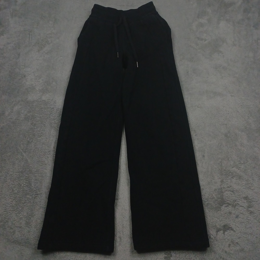 Lululemon Pants Womens XXXS Black Scuba Mid Rise Wide Leg Drawstring